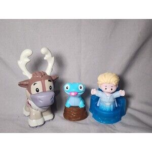 Fisher Price Little People Disney Frozen Lot Sven Elsa Bruni Chair Figure Set
